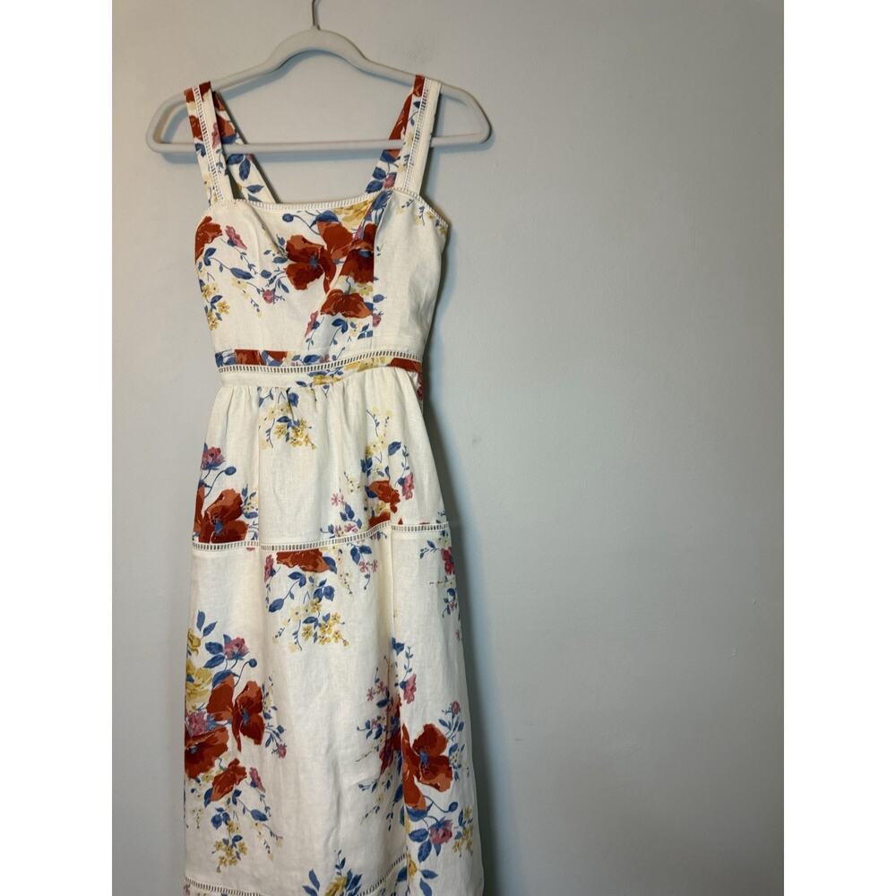 Reformation Everett 100% Linen Floral Midi Dress $298 Sz 2 NEW - Picture 15 of 16